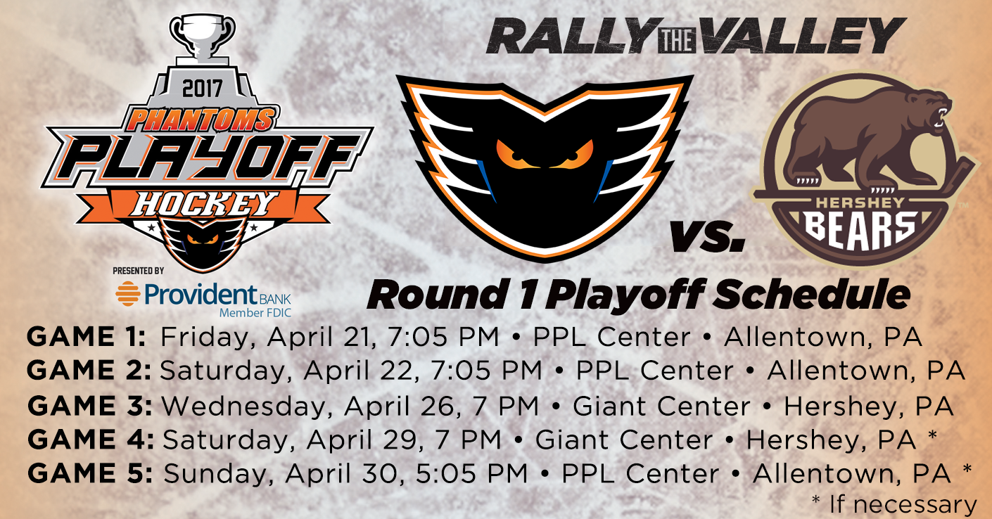 Phantoms vs Bears Round One Schedule Graphic Updated