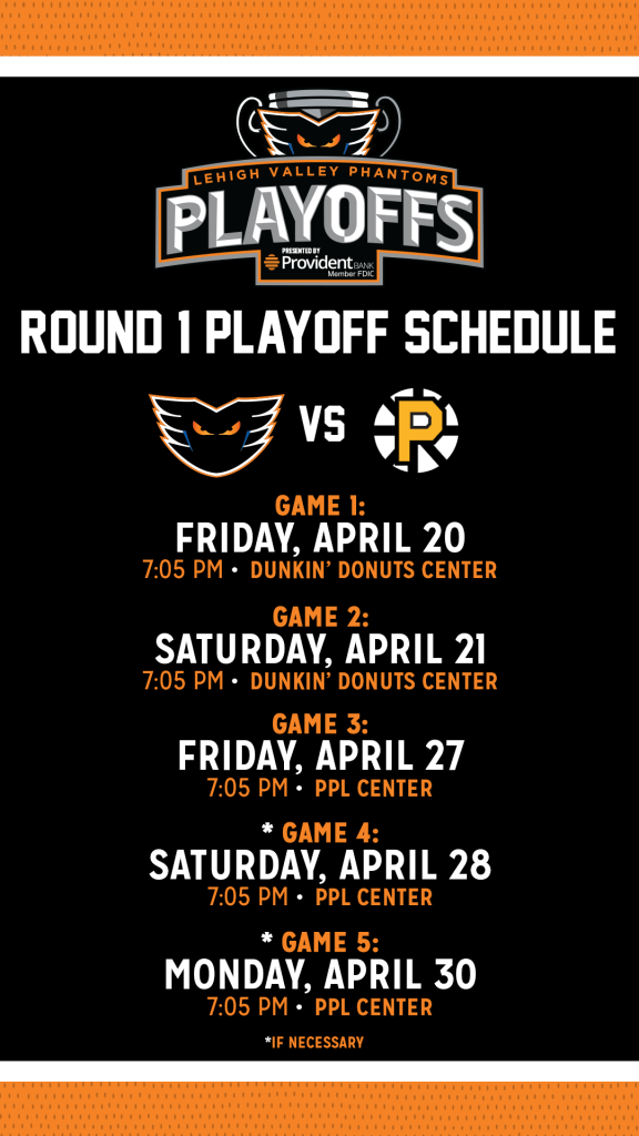 Phantoms Unveil Calder Cup Playoffs First Round Schedule vs. Providence