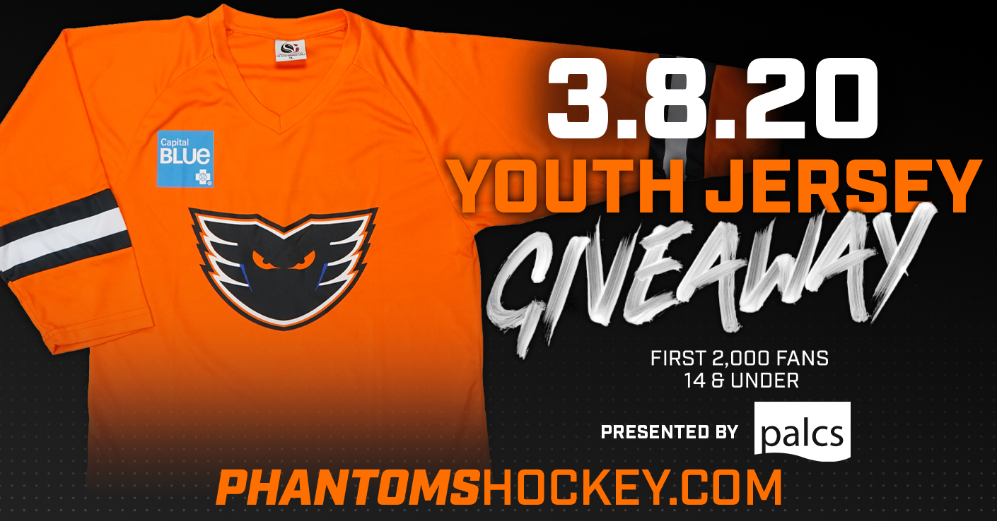 Youth Jersey Giveaway, March 8 vs. Bridgeport at PPL Center