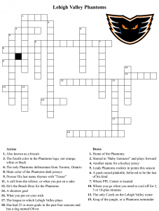 Lehigh Valley Phantoms Crossword One