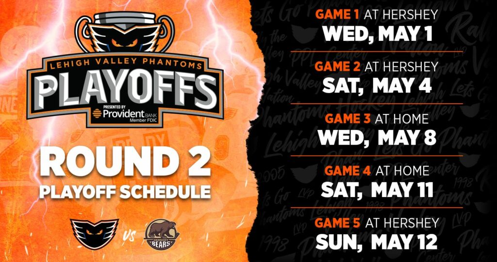 Phantoms Announce Round 2 Schedule