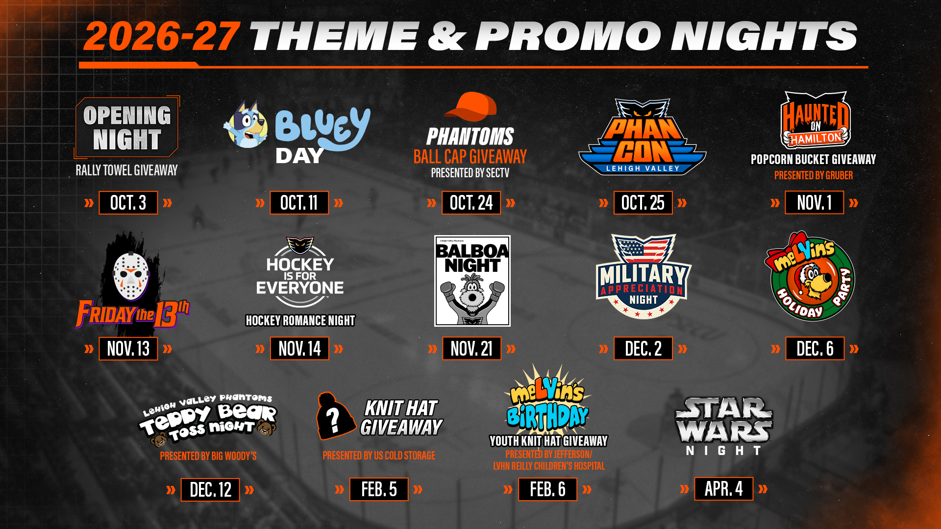 Phantoms Announce First Look at Promotional Schedule